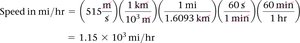 Speed conversion equation