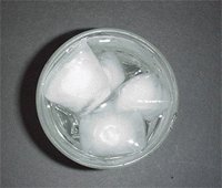 Ice cubes in water representing two phases