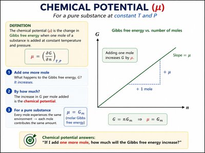 Diagram explaining chemical potential and its relation to Gibbs free energy