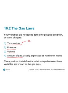 Variables defining gas state