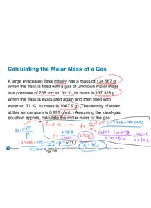 Calculating molar mass of a gas