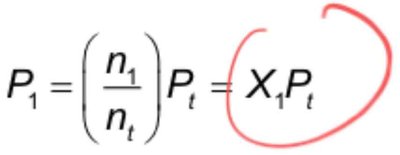 Partial pressure formula using mole fraction