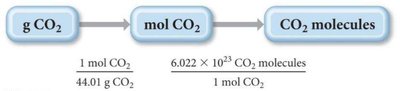 Conversion from grams to moles to molecules