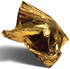 Gold foil as an example of a metal