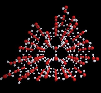 Hydrogen bonding network in ice