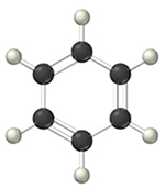 Benzene ball-and-stick model