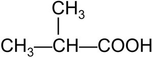Structure of 2-methylpropanoic acid