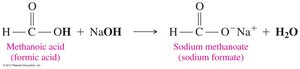 Neutralization of formic acid with NaOH