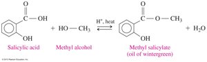 Structure of methyl salicylate (oil of wintergreen)