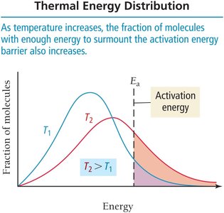Thermal energy distribution and activation energy