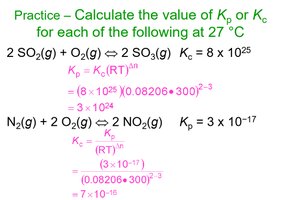 Relationship between Kp and Kc