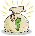 Bag of money representing GANA CASH mnemonic for solubility rules