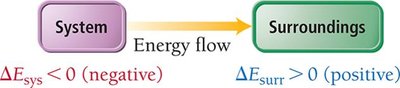 Energy flow diagram: system to surroundings