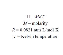 Osmotic pressure calculation for hemoglobin