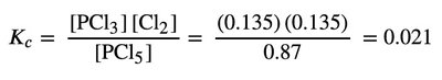 Verification of equilibrium constant with calculated concentrations