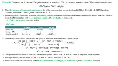 Worked example of equilibrium shift due to volume change