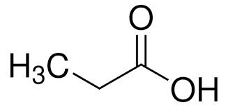 Propionic acid (propanoic acid) structure