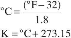 Temperature conversion formulas