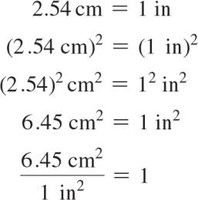 Conversion factors for units raised to a power