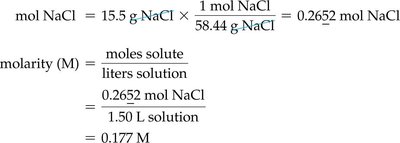 Sample molarity calculation