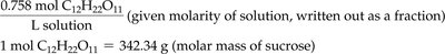 Relationships used in molarity calculation