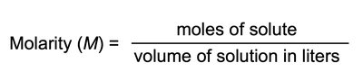 Molarity formula