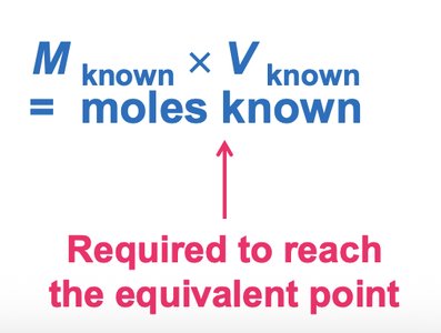 Equation for equivalence point in titration