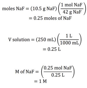NaF molarity calculation example