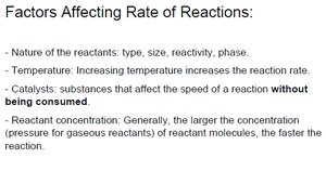Factors affecting reaction rates