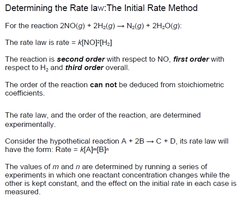Initial rate method for determining rate law