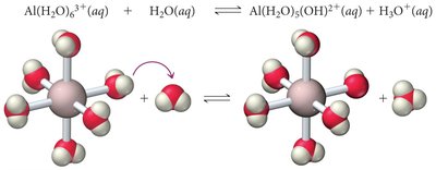 Hydrolysis of hydrated aluminum ion