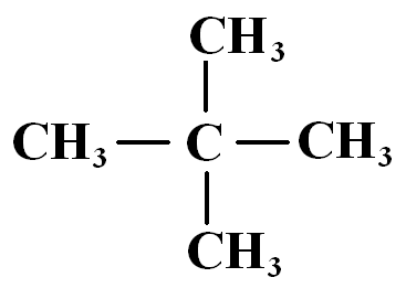 Comparison of n-pentane and neopentane molecular shapes and areas of interaction