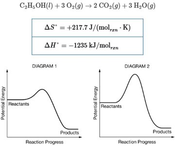 Potential energy diagrams for combustion reaction