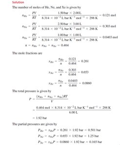 Worked example: calculating partial pressures in a gas mixture