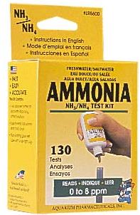 Ammonia test kit, example of a base