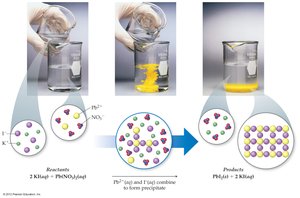 Formation of a precipitate in a double displacement reaction