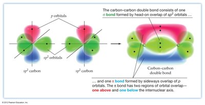 Double bond: sigma and pi bond formation in ethene