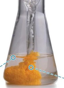 Precipitation reaction forming a solid