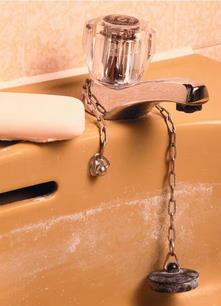 Hard water deposits on plumbing