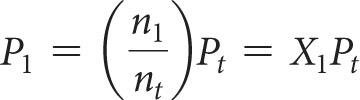 Equation for partial pressure using mole fraction