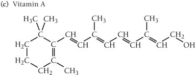 Structure of Vitamin A (fat-soluble)