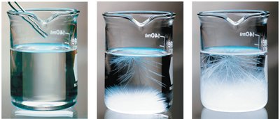 Supersaturated sodium acetate: rapid precipitation