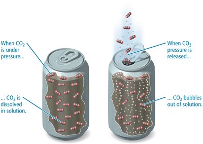 CO2 pressure and solubility in soda