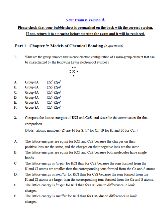 Lewis electron-dot symbol with six dots around the element symbol X