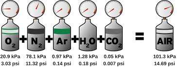 Partial pressures in a gas mixture