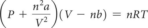 Van der Waals constants table