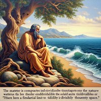 Artistic depiction of Democritus contemplating atoms and empty space