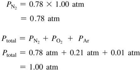 Partial pressure calculation for air components