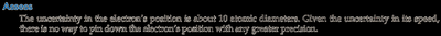 Heisenberg uncertainty calculation for electron position