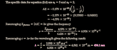 Balmer series transition calculation